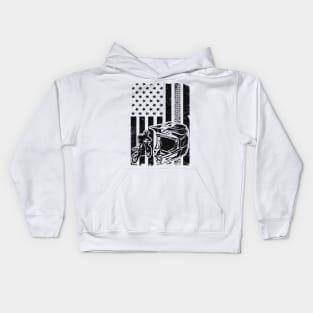 Motocross US Flag America Dirt Bike 4th Of July Funny Motocross Kids Hoodie